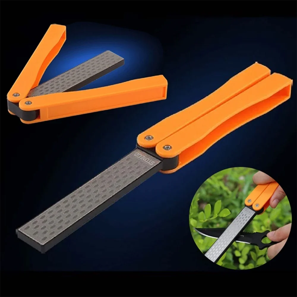 Portable Folding Pocket Knife Sharpener, Portable Double Sided