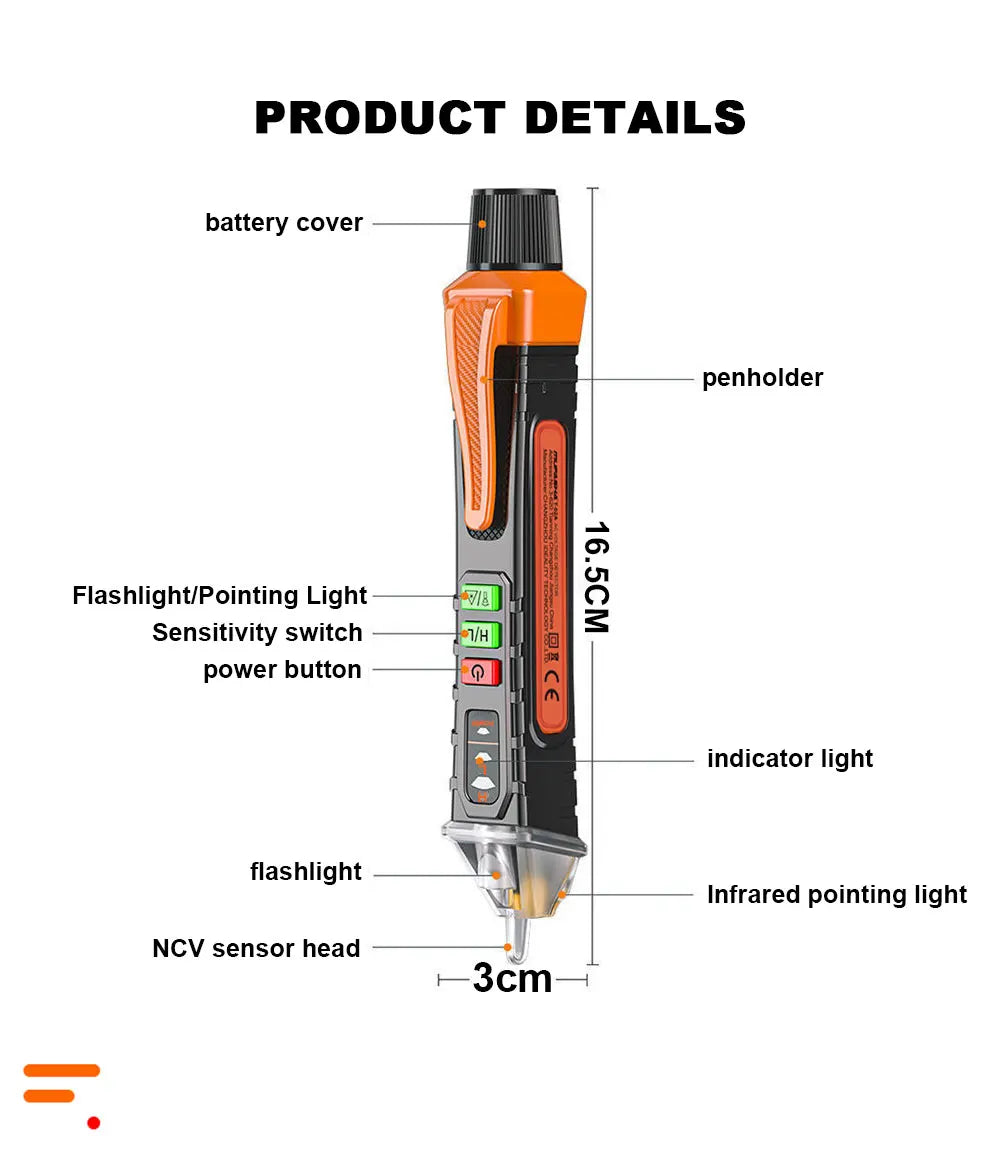 MUFASHA Non-Contact Voltage Detector Electrical Pen AC Voltage Tester