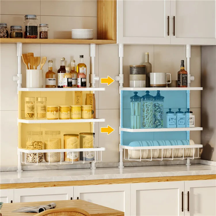 3-Tier Wall-Mounted Metal Seasoning Rack – Kitchen Countertop