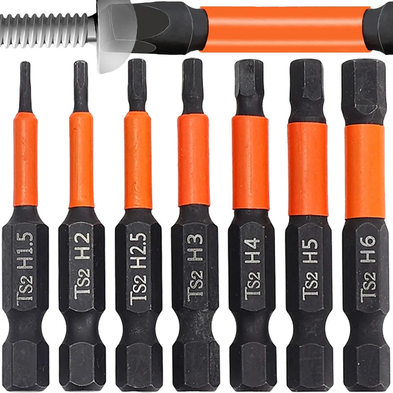 1/7x 50mm Hex Head Screwdriver Bit 1/4 Hex Quick Change Impact Driver