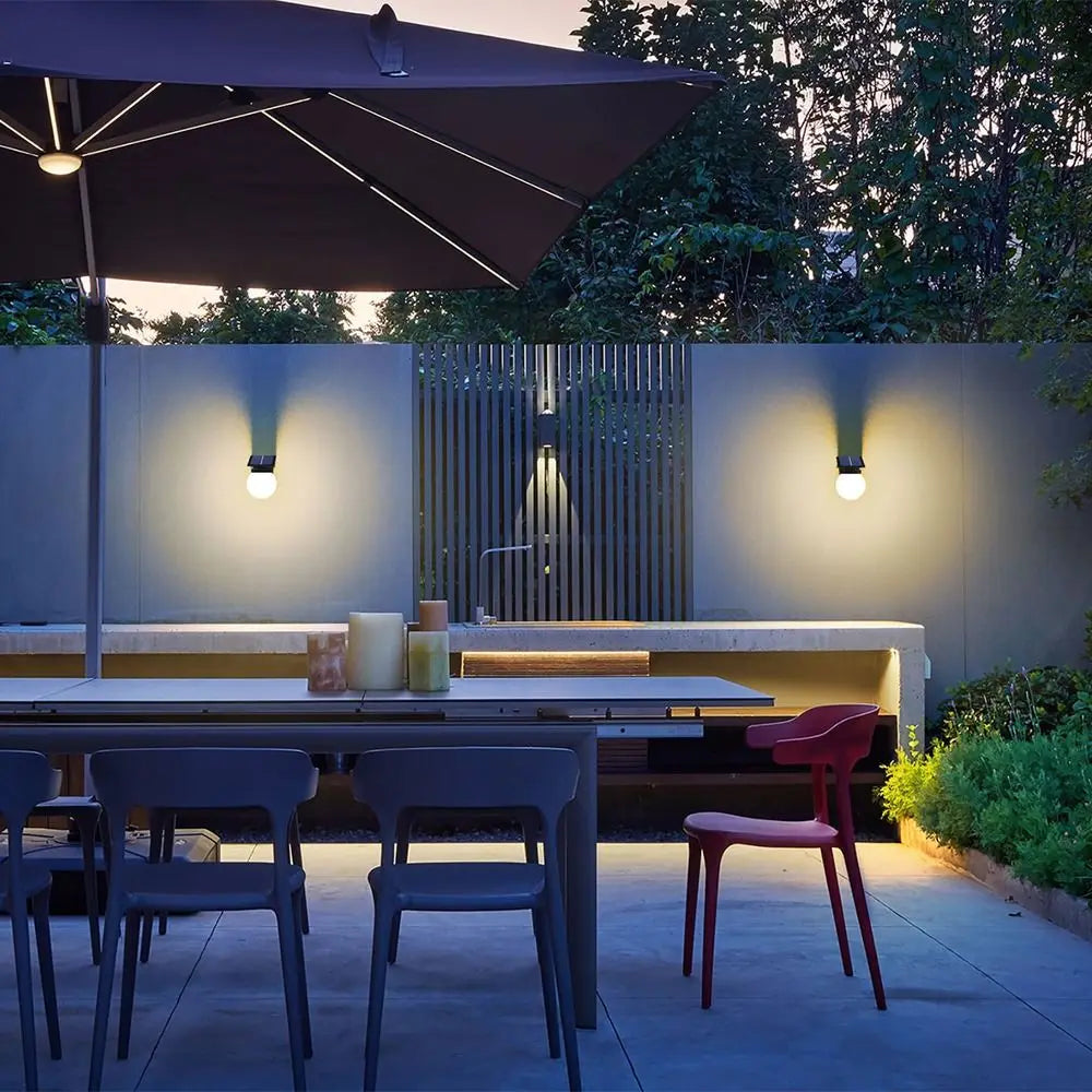 Auto on/Off Solar Wall Light Wall Mounted IP65 Waterproof Solar