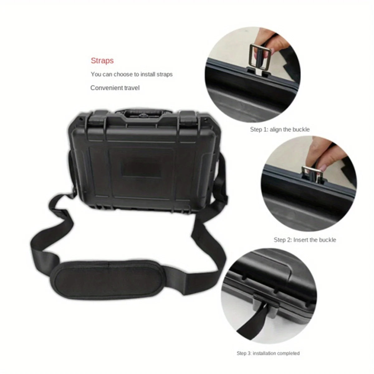 1pc Waterproof Hard Carry Case Bag Tool Case With Pre-cut Sponge