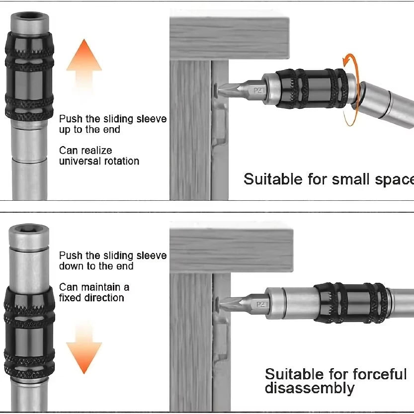 Hexagonal Handle Screwdriver with Variable Extension Rod Drill Bit