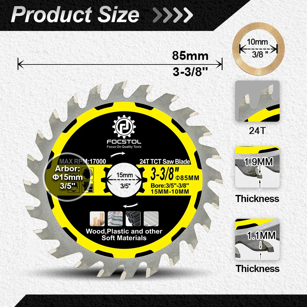 FOCSTOL TCT Carbide Wood Cutting Disc – Circular Saw Blade