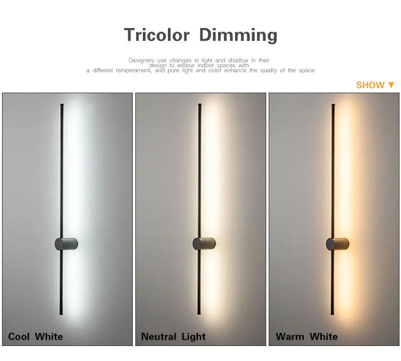 Indoor Dimmable LED Wall Lamps for Bathroom Bedroom 360° Rotatable