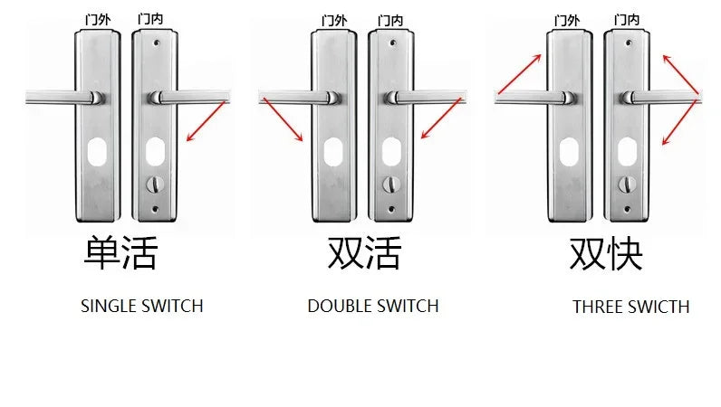Universal Security Door Handle Aluminium Alloy Door Handle Thickened