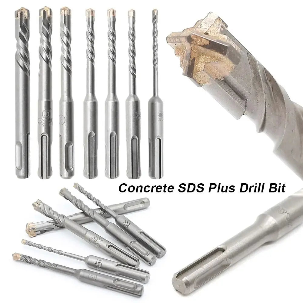Cross Tips Concrete SDS Plus Drill Bit 4 Cutters Round Shank Impact