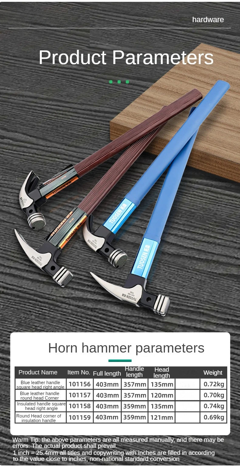 Multifunction Claw Hammer Woodworking Tools Magnetic Hammer