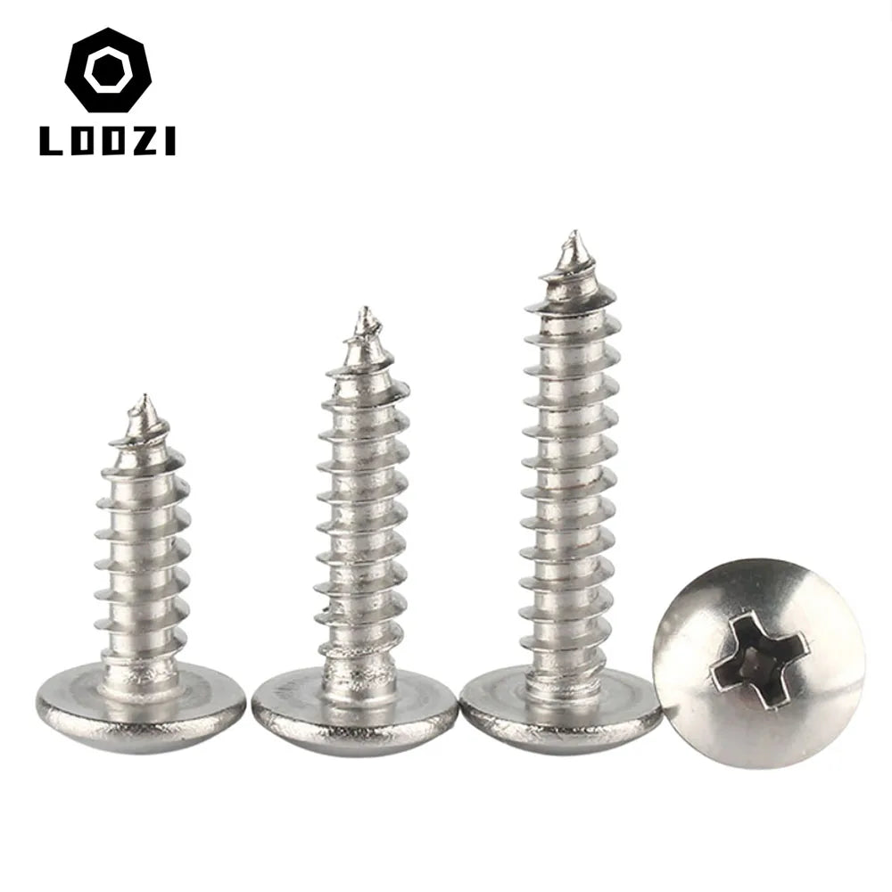 10/20/50pcs M3 M4 M5 M6 304 Stainless Steel Cross Recessed Truss Head