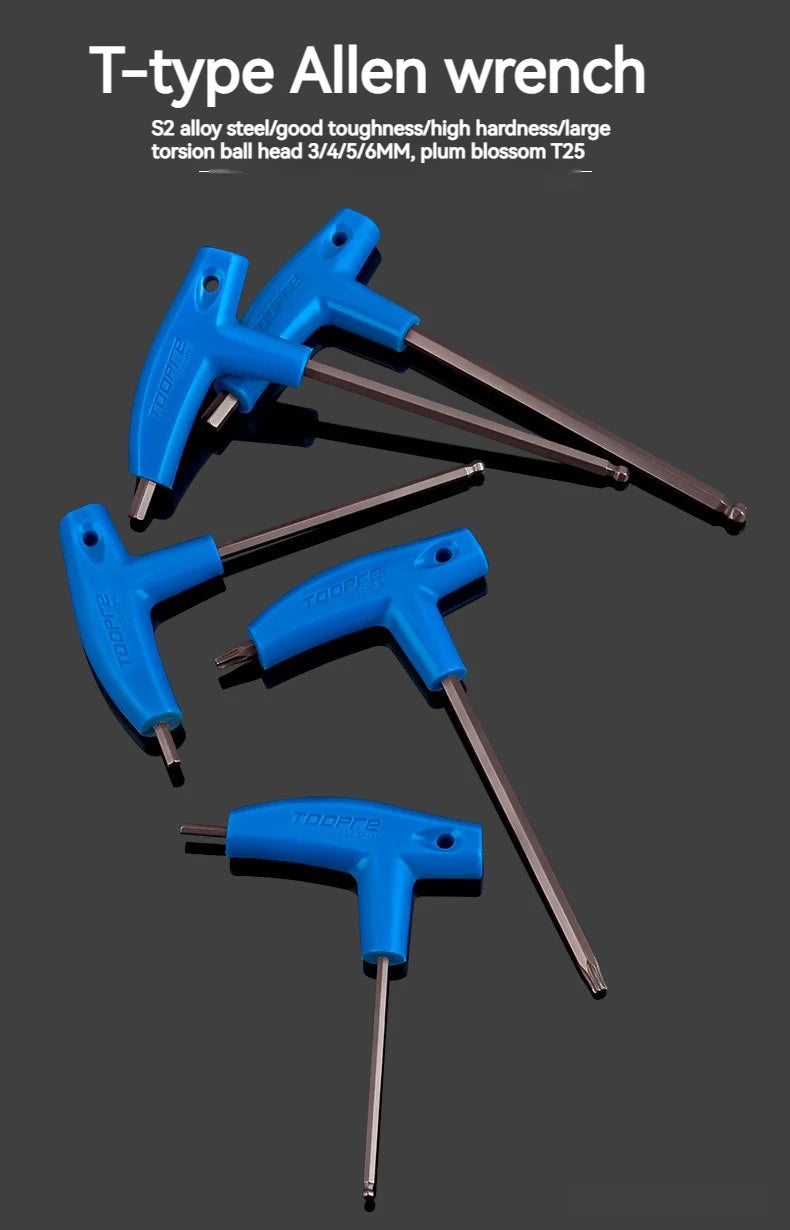 T25 3/4/5/6MM Bike Allen Key Wrench T-Shaped Extended Plastic Handle