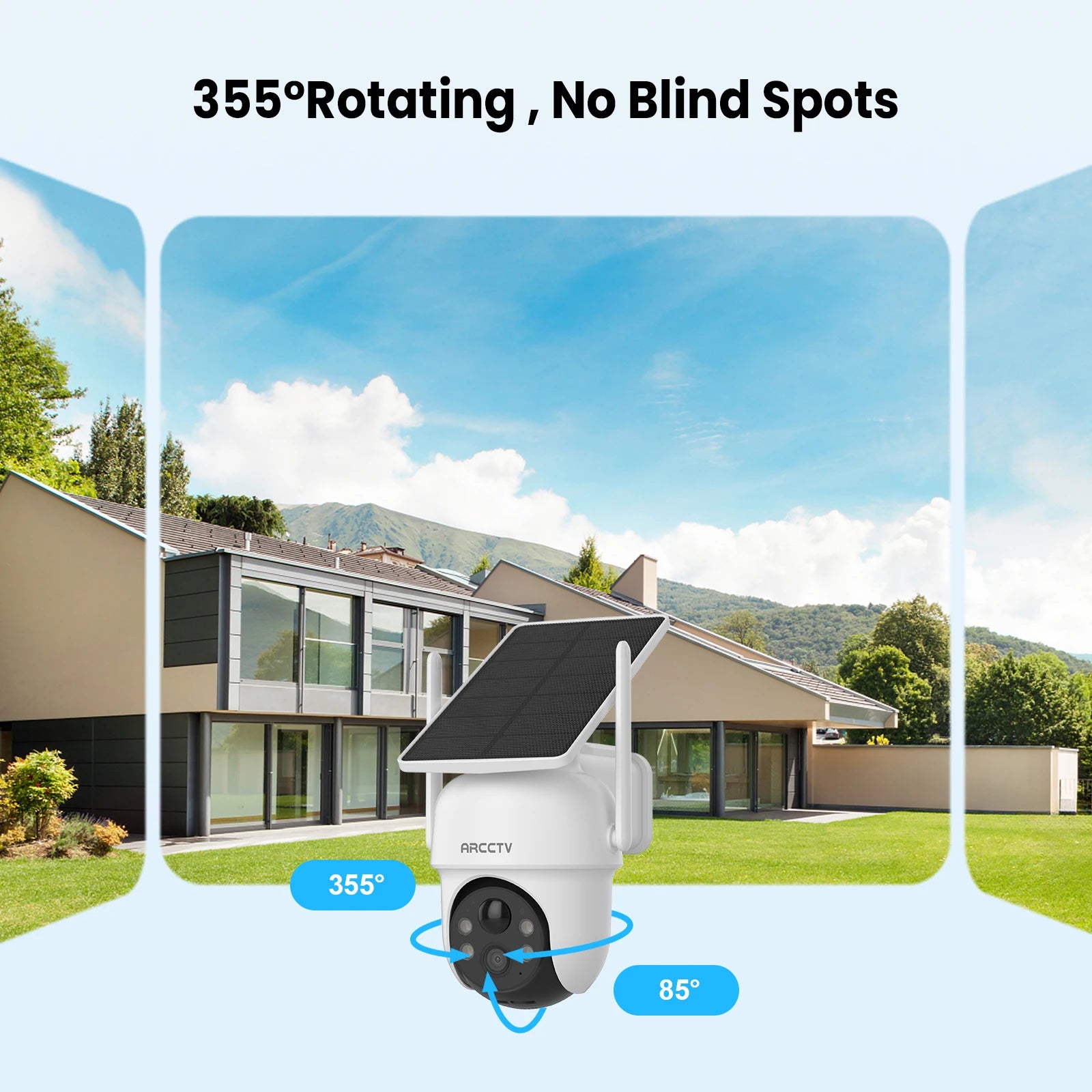 ARCCTV 4MP Wifi Solar Camera Kit Outdoor Wireless Security