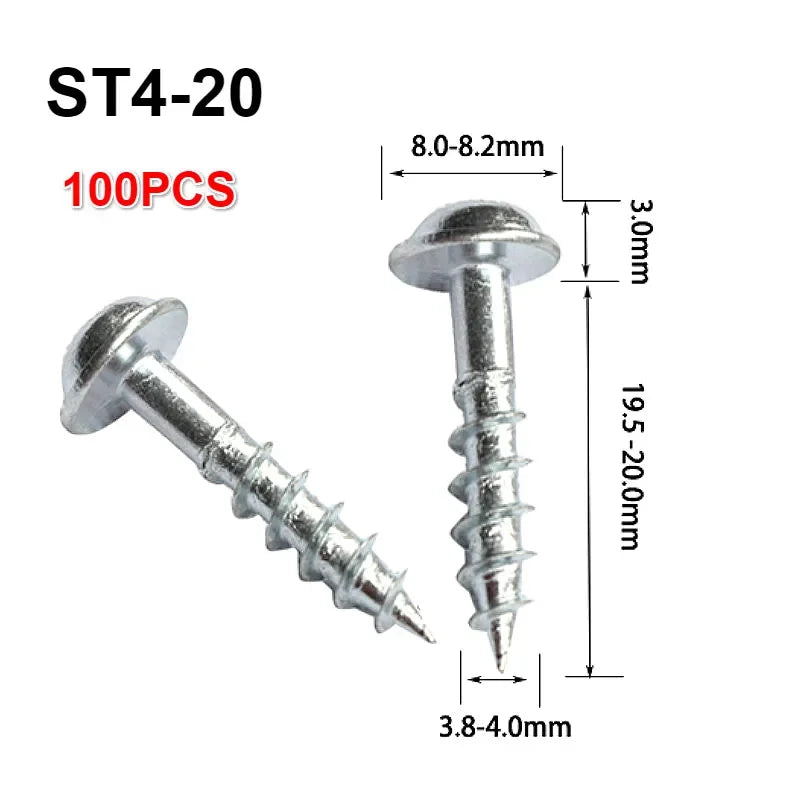 100pcs Oblique Hole Drilling Dedicated Phillips Screws with Zinc