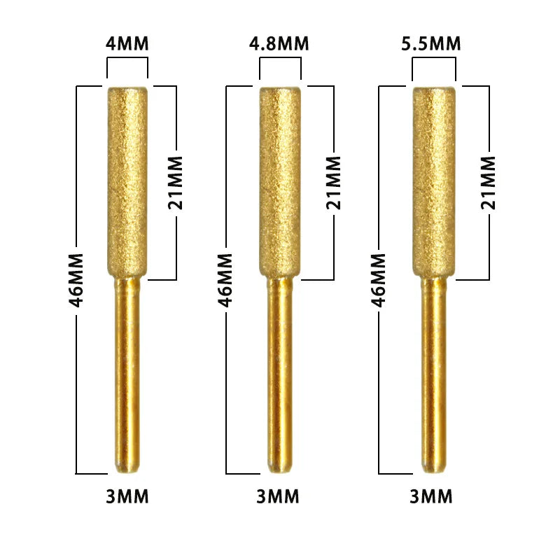 6Pcs Diamond Coated Cylindrical Burr 4-5.5mm Chainsaw Sharpener Stone