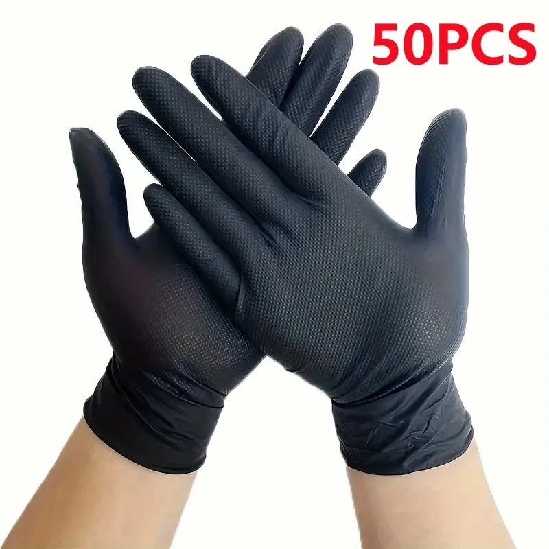 10/50PCS Heavy Duty Orange Industrial Nitrile Gloves Disposable 8mil