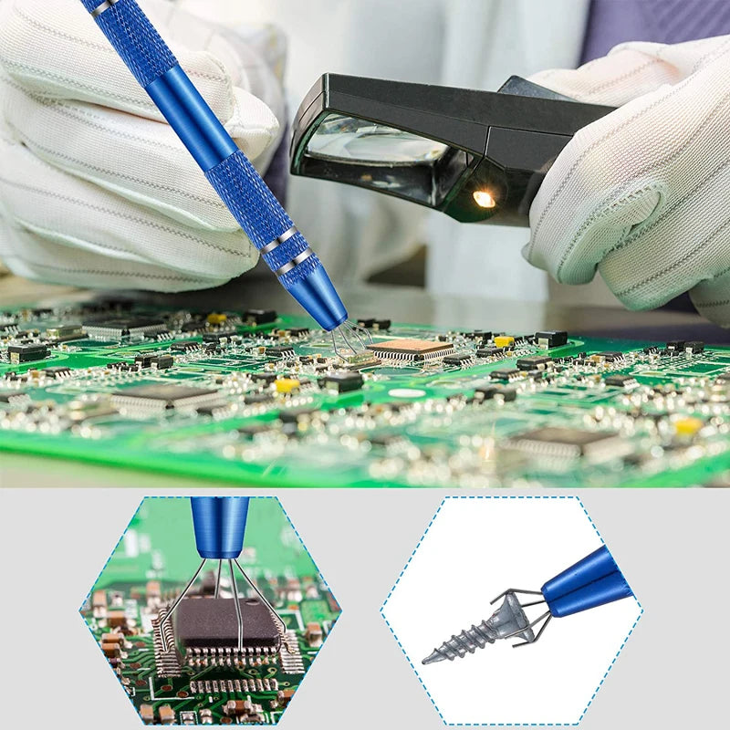 4-Claw IC Chip Extractor Remover Tool Precision Parts Grabber