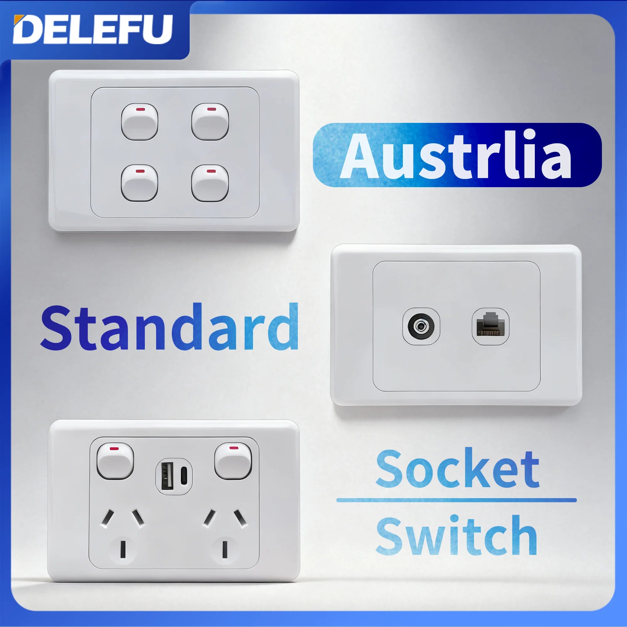 Australian standard socket 118 type White New Zealand Argentina SAA