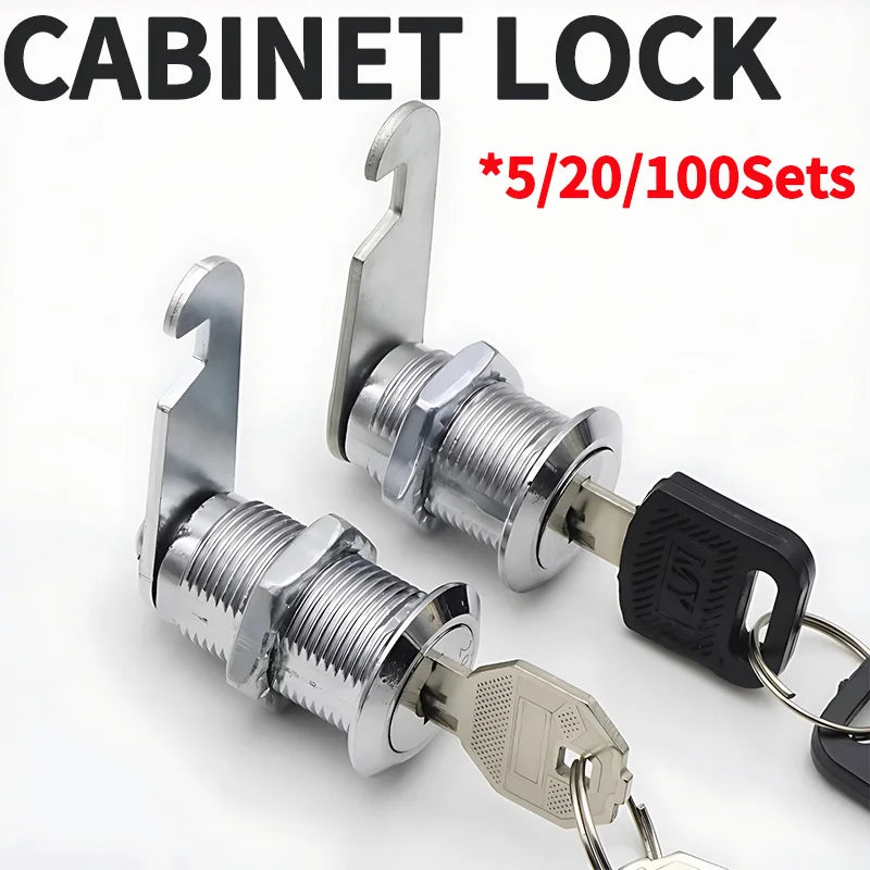 5/20 Sets Security Cam Locks - Metal Alloy Cylinder Cabinet Locker