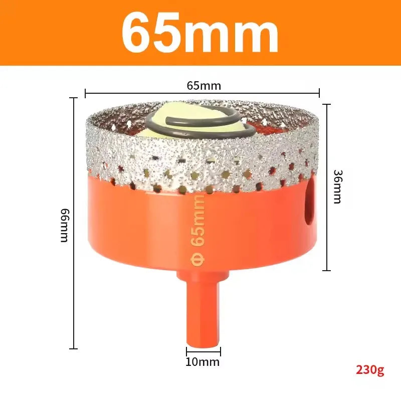 18-68mm Diamond Brazed Core Dry Drill Bit for Porcelain Tiles Marble
