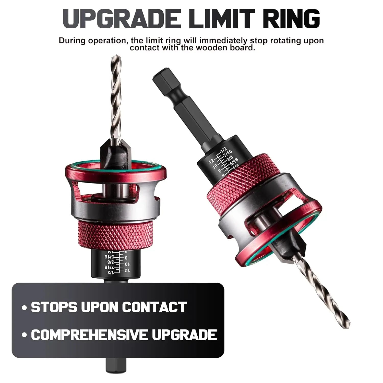 5pcs Countersink Drill with Depth Stop M2 Pre-Drill with Ball Bearing