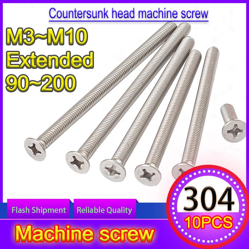 M3 M4 M5 M6 M8Flat Head Sscrew 304 Stainless Steel Cross Countersun...