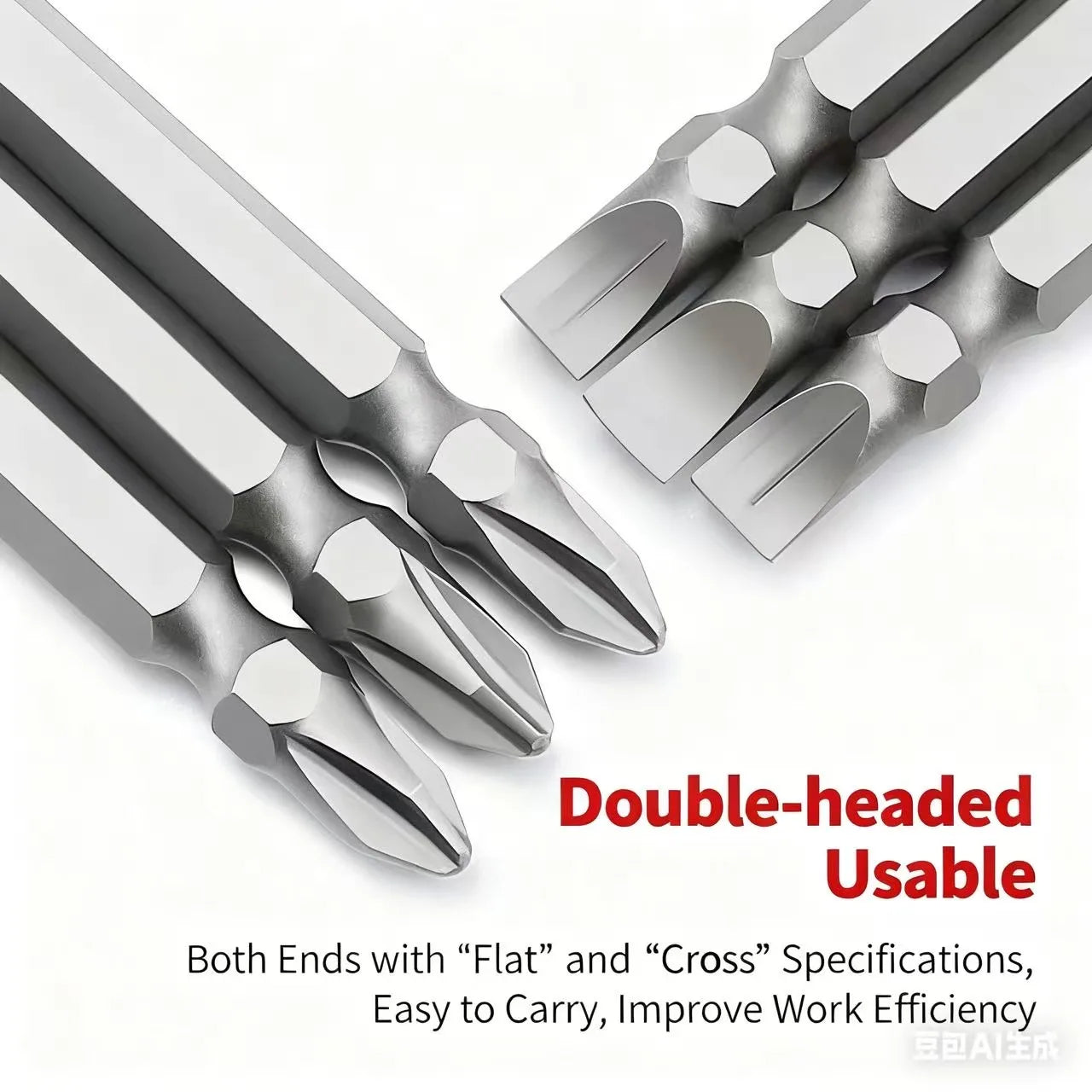 Dual-Ended Drill Bit: 2-in-1 Bit with Flathead