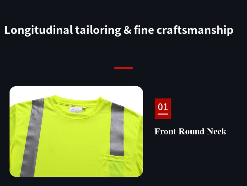 Long Sleeve Safety Shirt High Visibility Reflective Construction Work