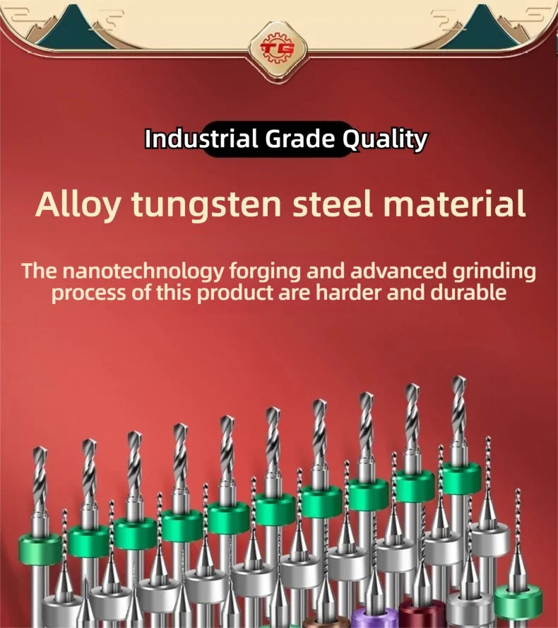 TG Hard Alloy 0.2/0.5-3.0mm Micro Drill Bits Print Circuit Board