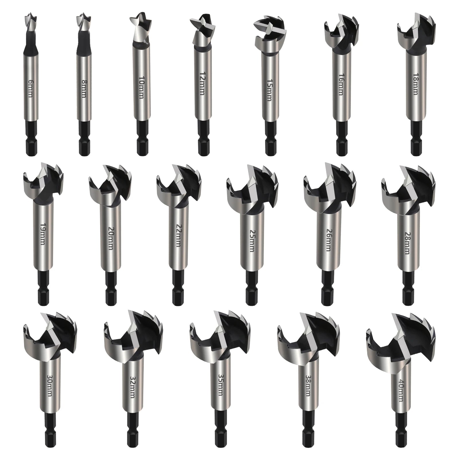 6-40mm 6.35mm Hex Shank High Carbon Steel Boring Drill Bit Carpenter