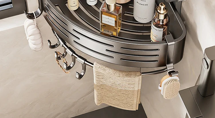 Bathroom suction cup triangular basket storage rack