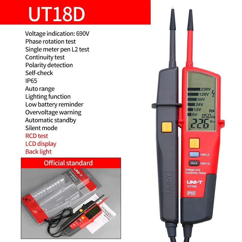 UNI-T UT15C UT18C UT18D Voltage Tester Probe Volt Indicator Meter