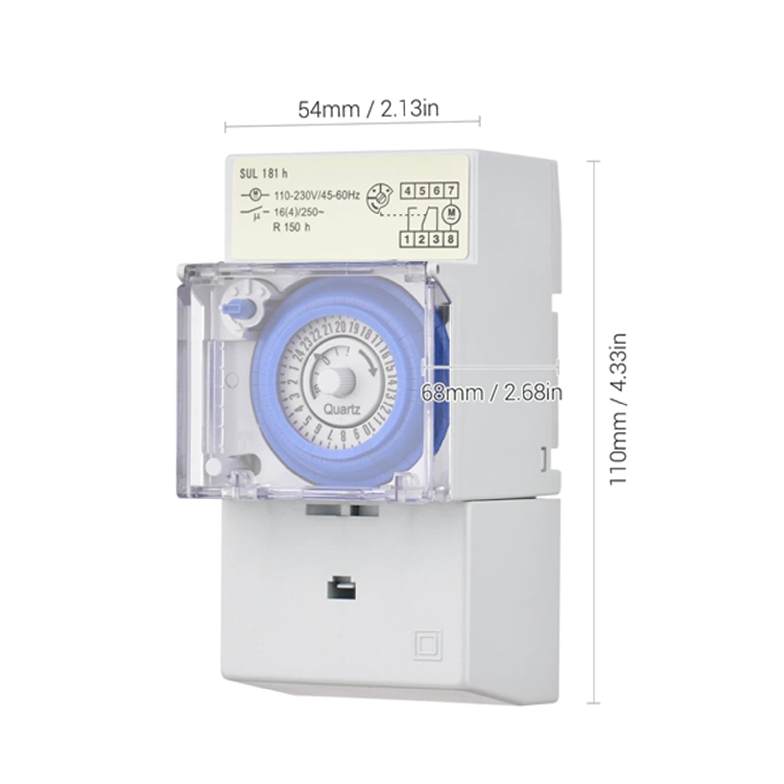 DIN Rail Mechanical 24hr Timer Switch DC 12V – 48 ON/OFF Settings