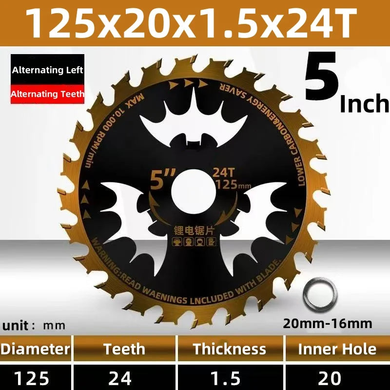 Circular Saw Blade for Wood Cutting – 4" to 7.25" Electric Woodworking Saw Blade 24T Alloy 110–185mm
