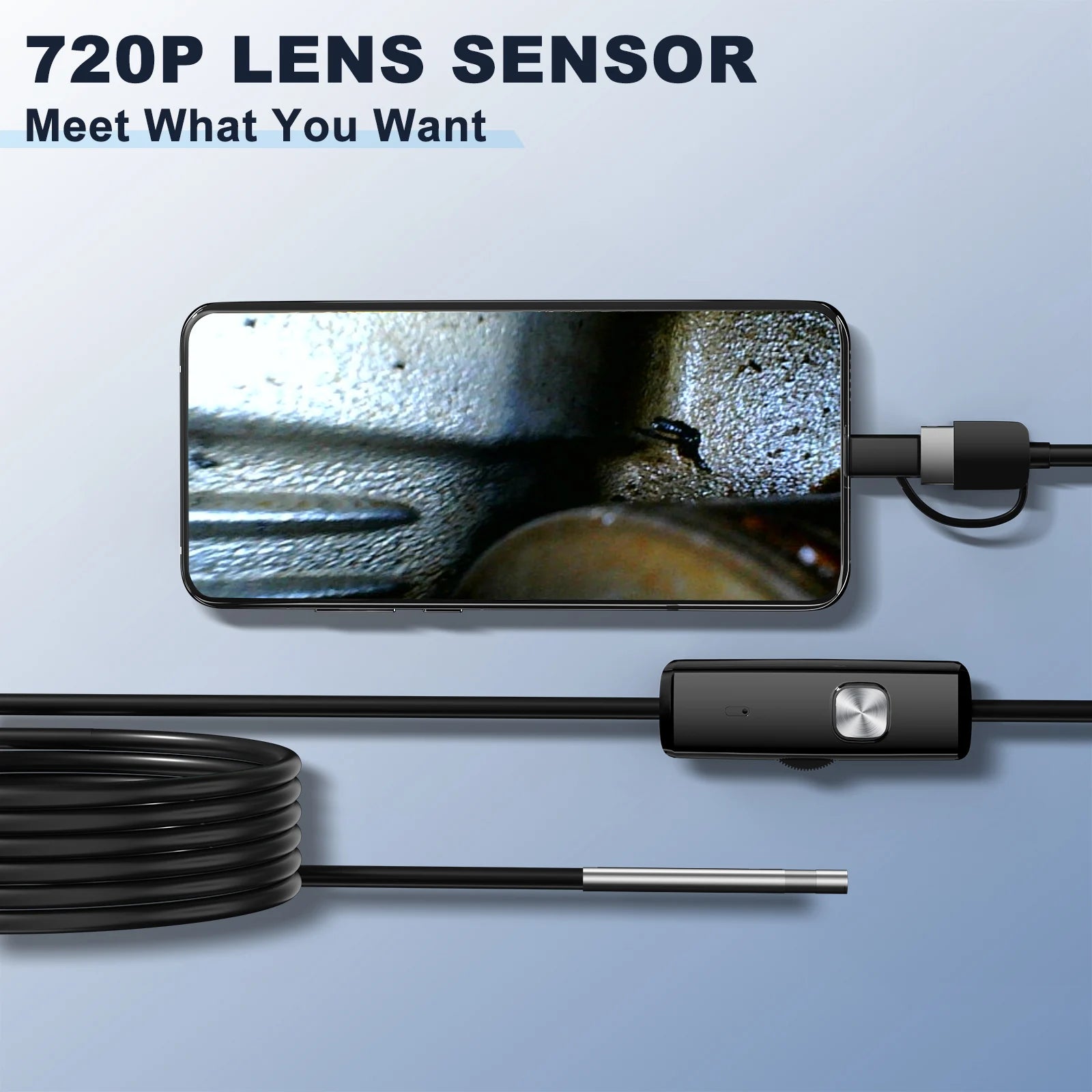 Industrial Endoscope Camera for Android 720P 3.9mm 8mm IP67