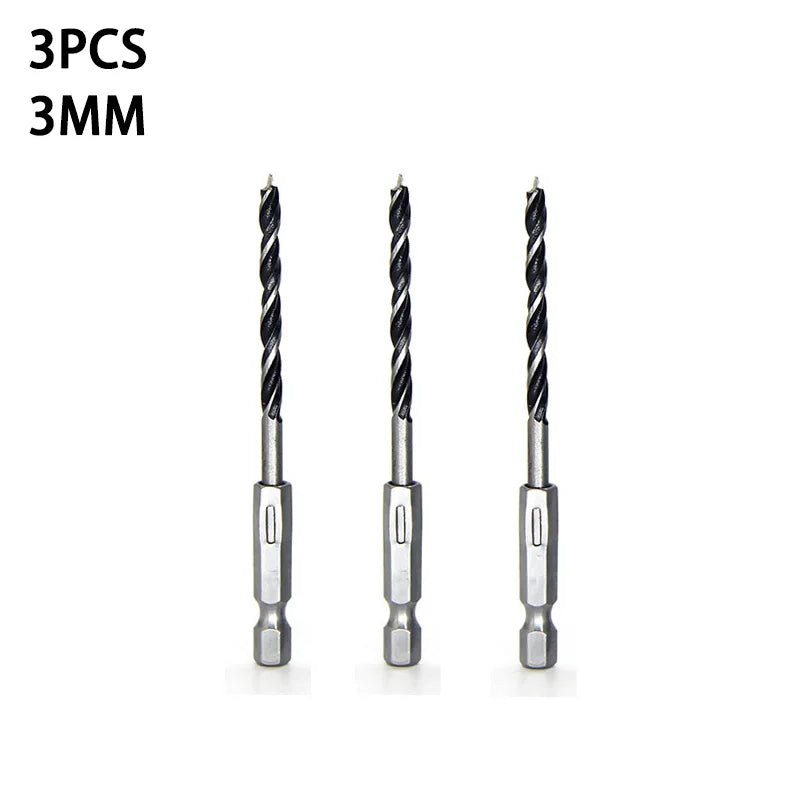3/5pcs 3 4 5 6 7 8 10mm Quick Change Metal Tools 1/4" Hex Shank Wood