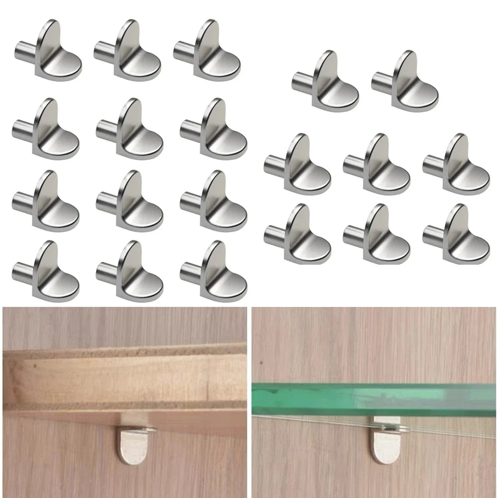 20pcs 5mm L - Shaped Shelf Support Studs: Fix Wooden/Glass Boards in