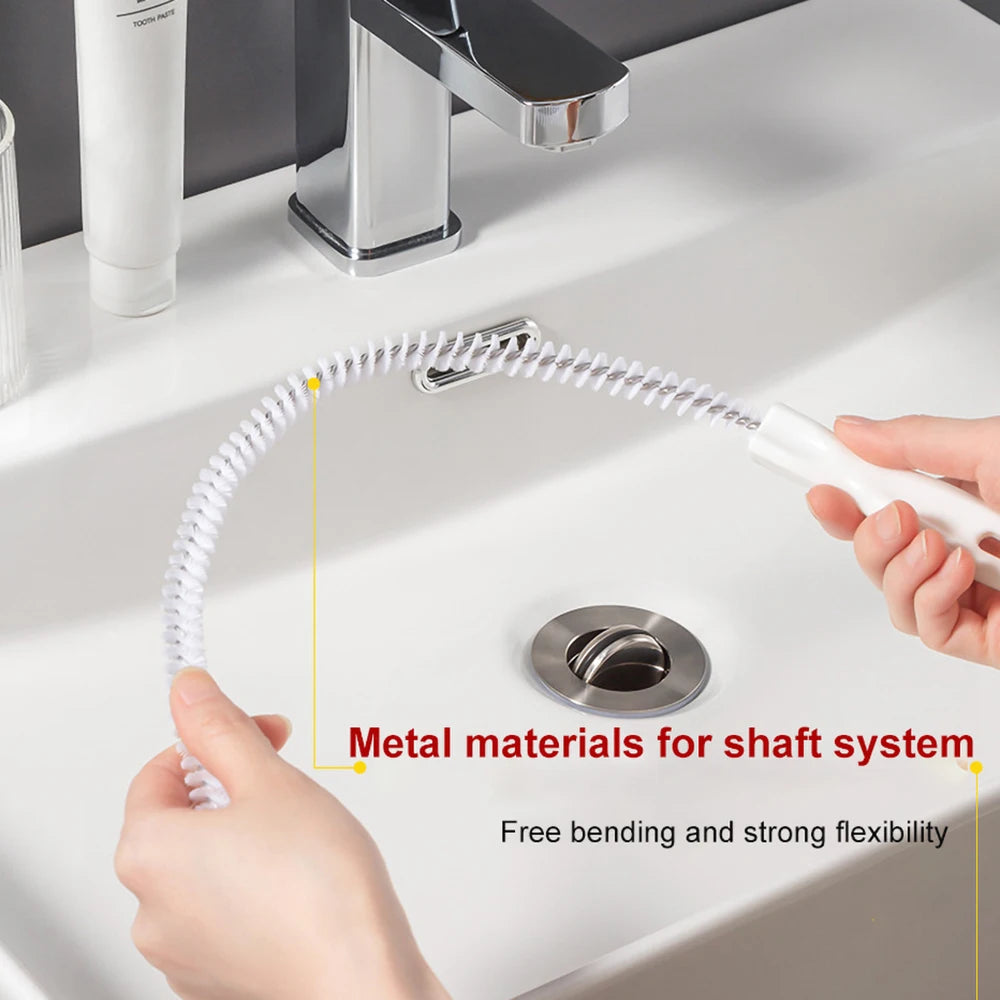 Pipe Dredging Brush Bathroom Hair Sewer Sink Cleaning Brush Drain