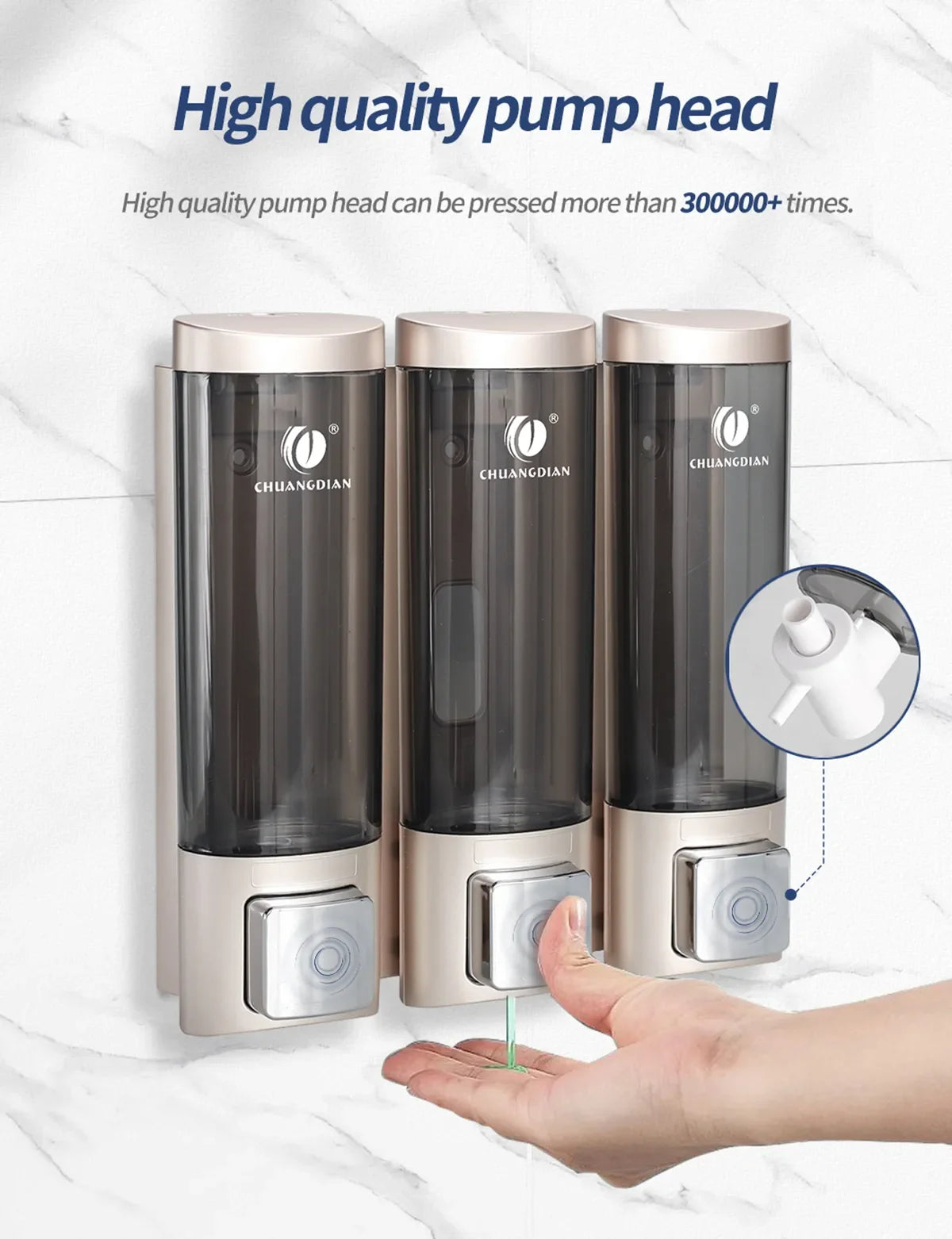Wall Soap Shampoo Dispenser Bathroom Shower Gel Dispenser Kitchen