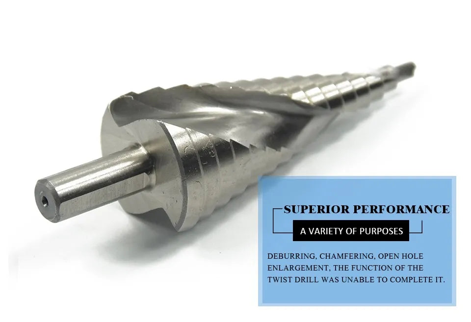 XCAN 1Pc 4-32 mm HSS Step Drill Bit Spiral Groove Step Cone Drill
