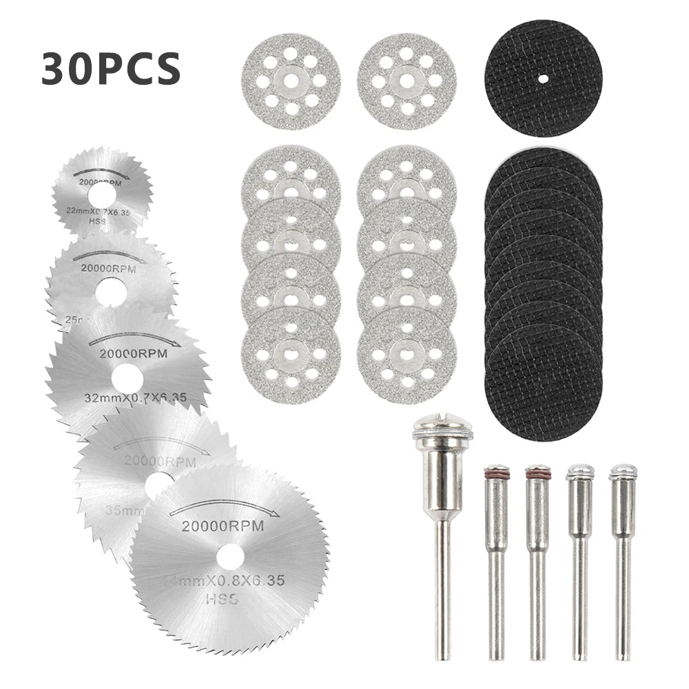 Mini Circular Saw Blade & Grinding Disc Set – 6 to 32 Pieces for Rotary Tools