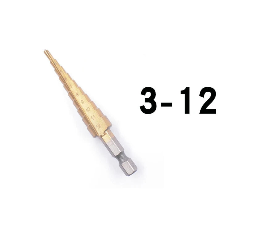 HSS Step Drill Titanium Plated Hexagonal shank straight groove bit