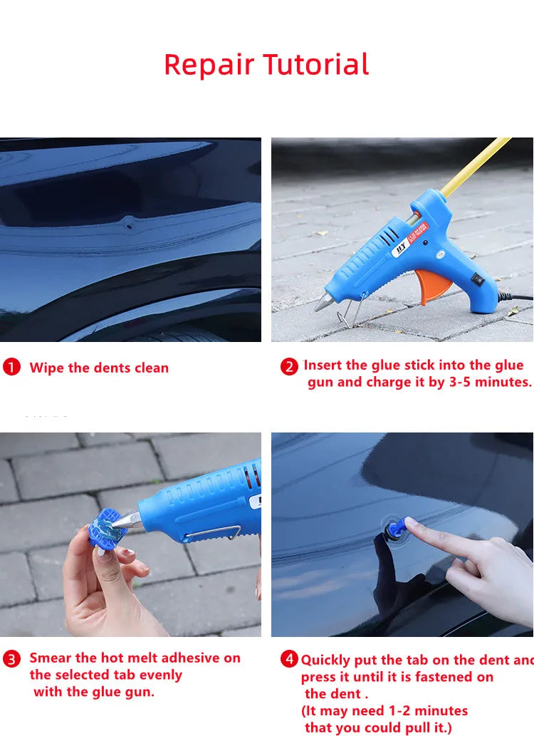 Car Body Sheet Metal Paintless Dent Plastic Puller Kit Auto Hail Pit
