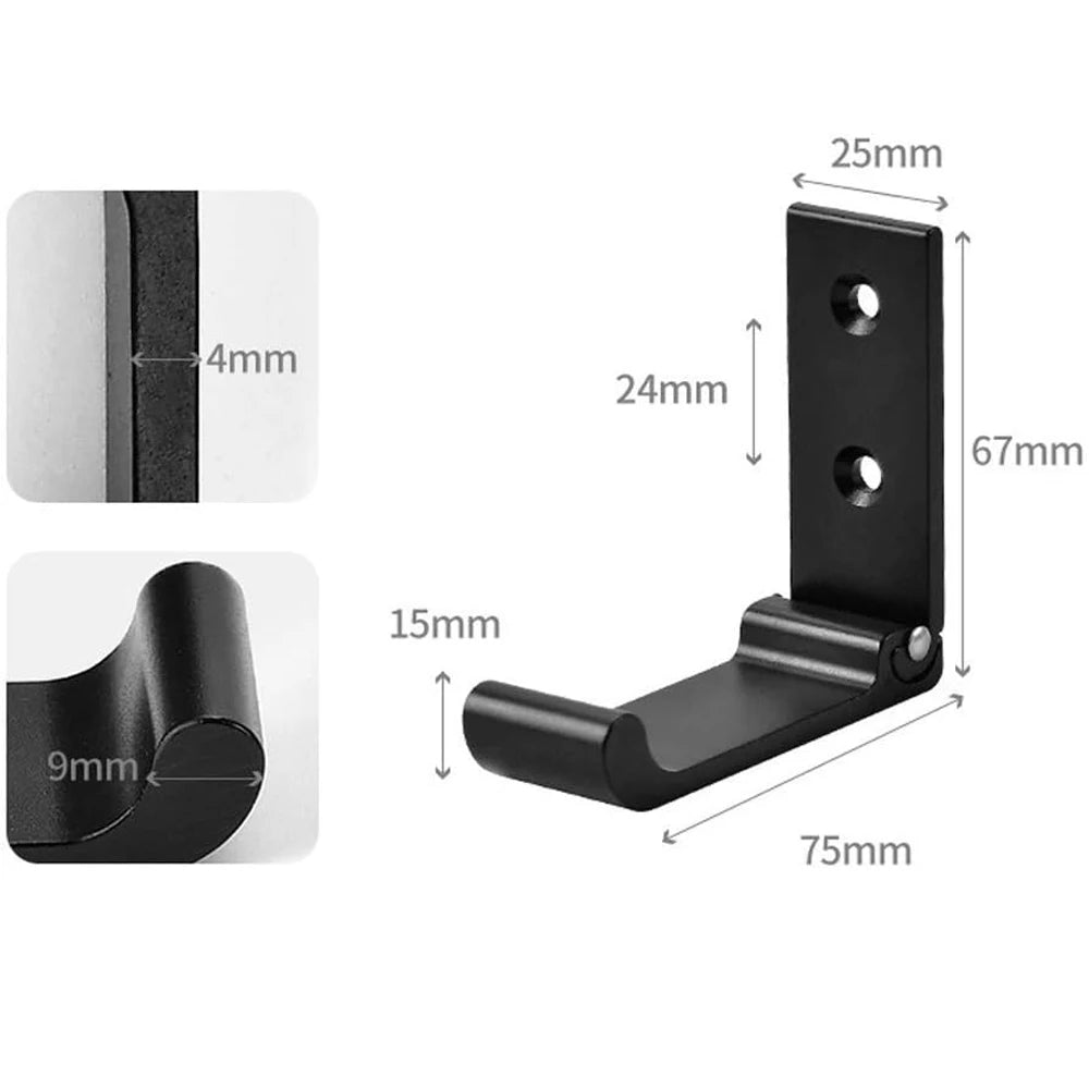 4Pcs Folding Coat Hooks Heavy Duty Aluminum Wall Mount Clothes Rack