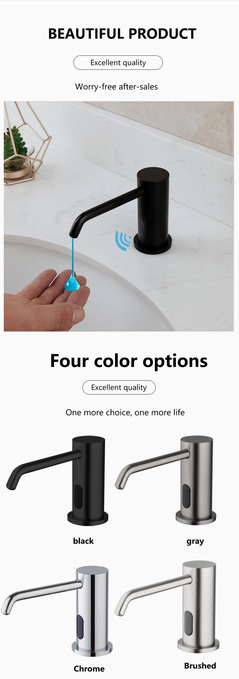 Torayvino Automatic Liquid Soap Dispenser Sensor Solid Brass 500 ML