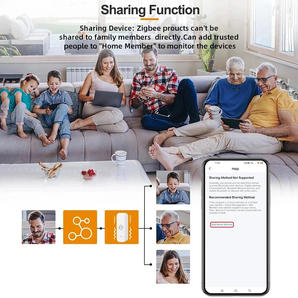 Smart Vibration Sensor ZigBee Sensor Monitor App Control Security