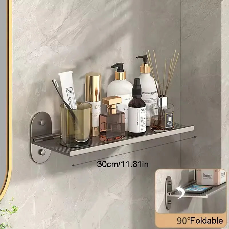 Folding Shelf Bathroom Shelf Toilet Organizer Wall Mounted Shelf