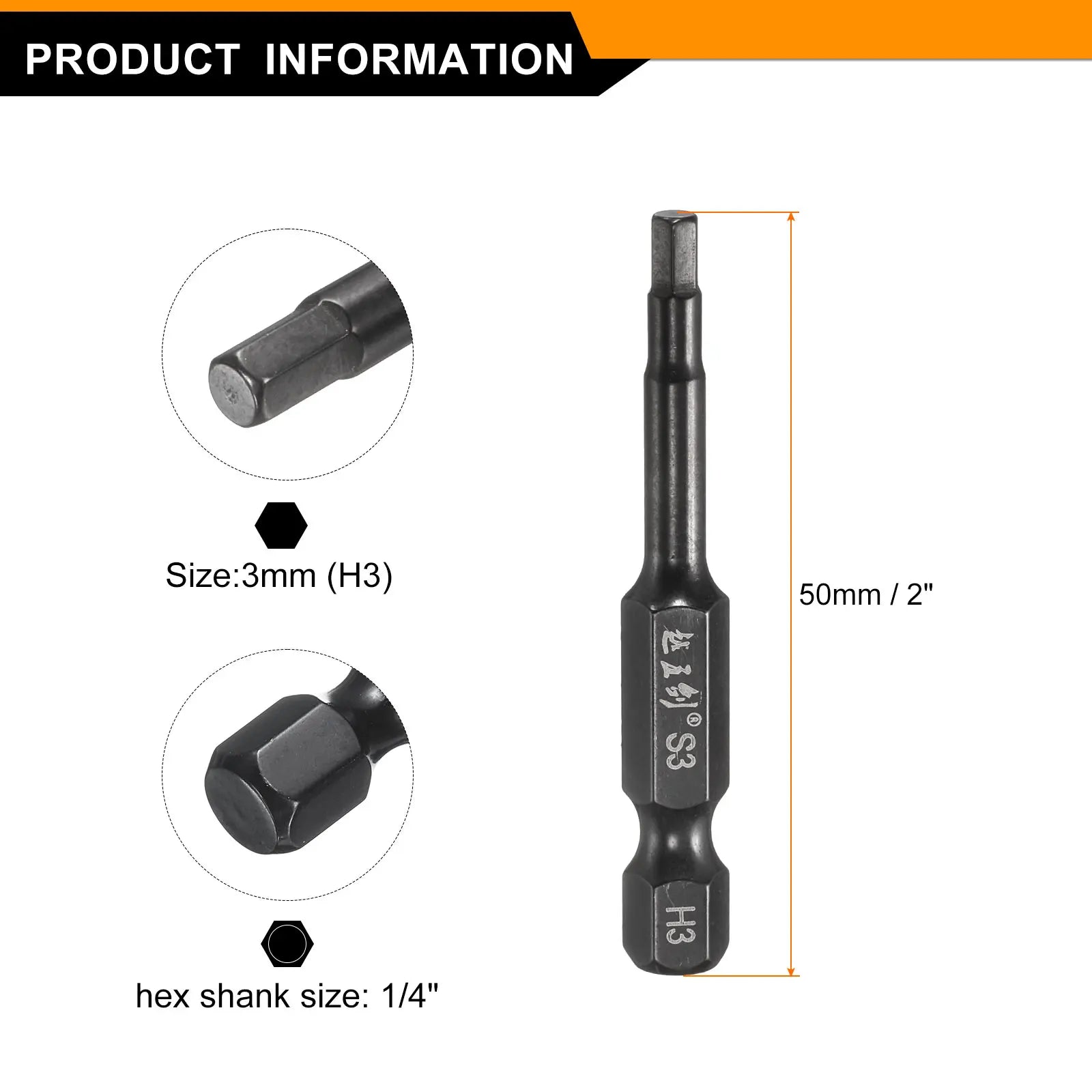10/15pcs H1.5 H2 H2.5 H3 H4 H5 H6 H8 H10 Hex Head Wrench Drill Bit