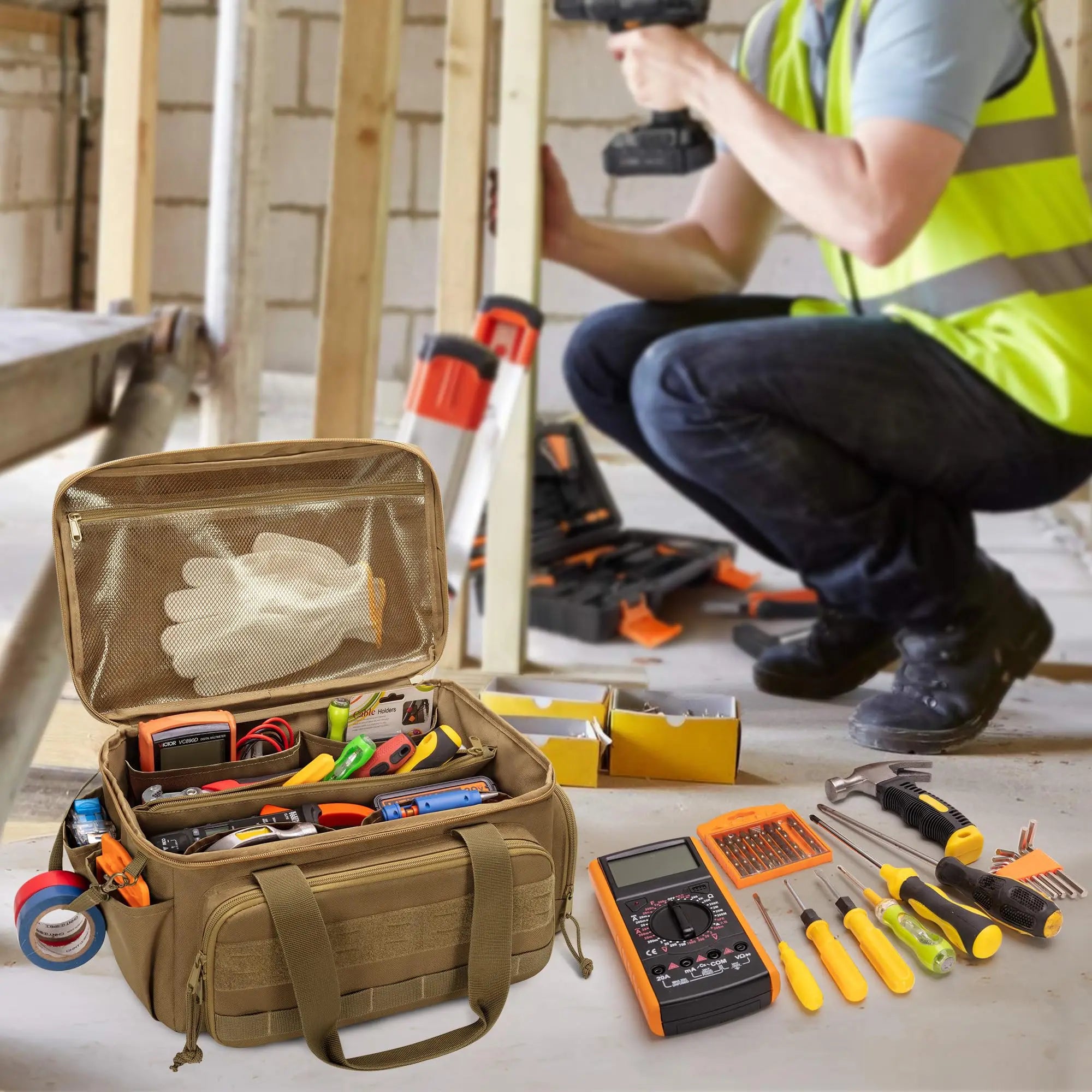 14inch Multifunctional Tool Bag Thickened Large Capacity Waterproofed