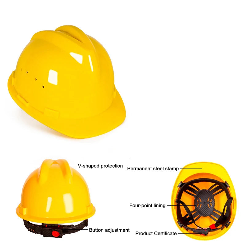 Heavy Duty Full Brim Construction Hard Hat – High Strength Impact Resistant