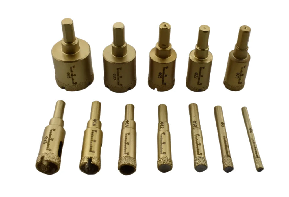 Diamond Brazed Core Dry Drill For Porcelain Tiles Marble Glass