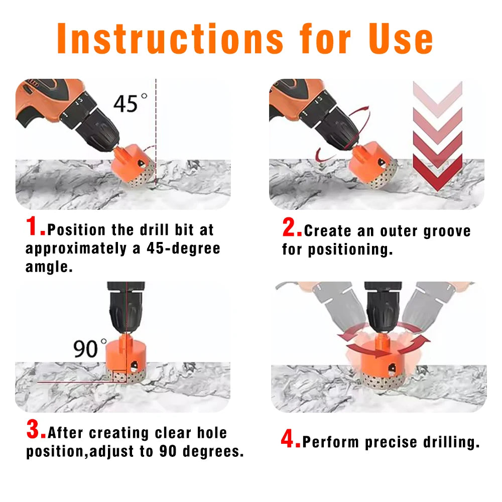 18-68mm Diamond Brazed Core Dry Drill Bit for Porcelain Tiles Marble